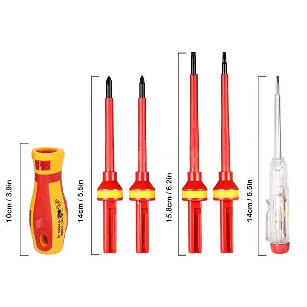 13-Piece: 1000V Changeable Insulated Screwdrivers Set