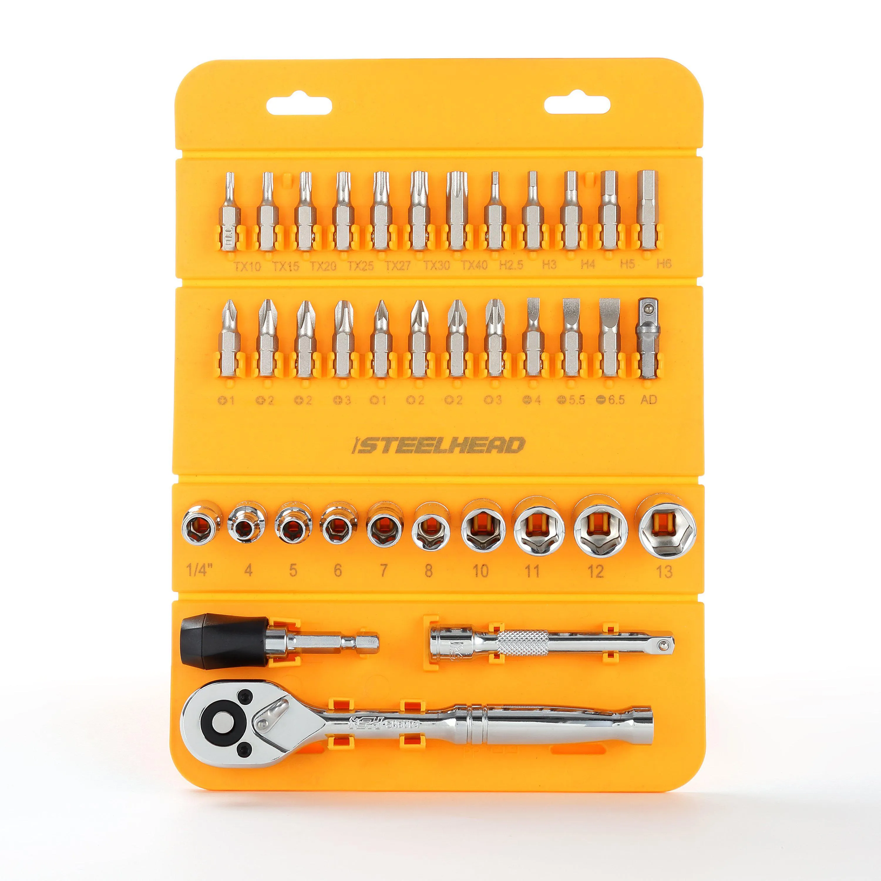 1/4 in. Drive Precision Mini Ratchet with Socket and Bit Set (37 Piece)