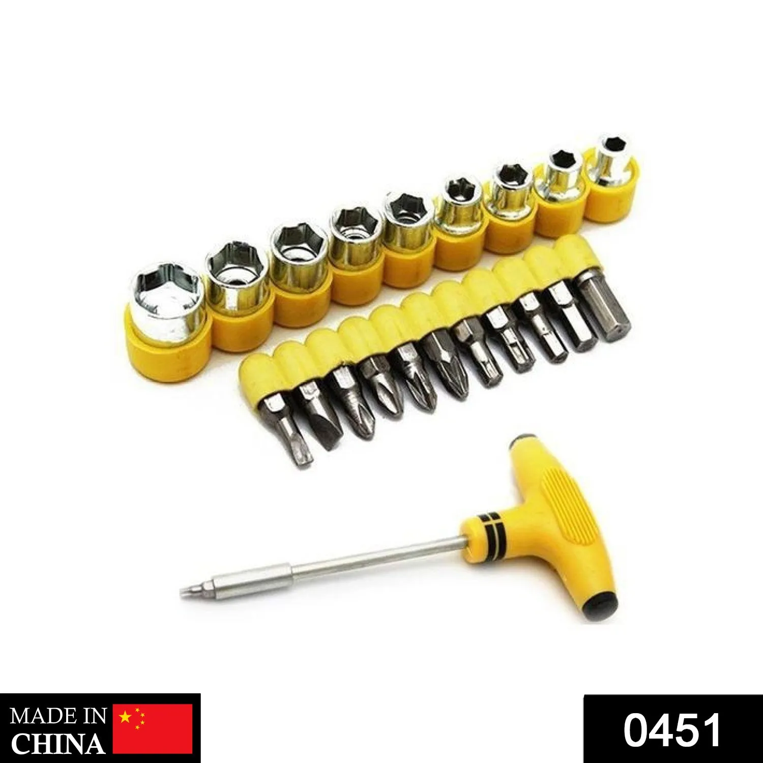 24 pcs T shape screwdriver set Batch Head Ratchet Pawl Socket Spanner hand tools