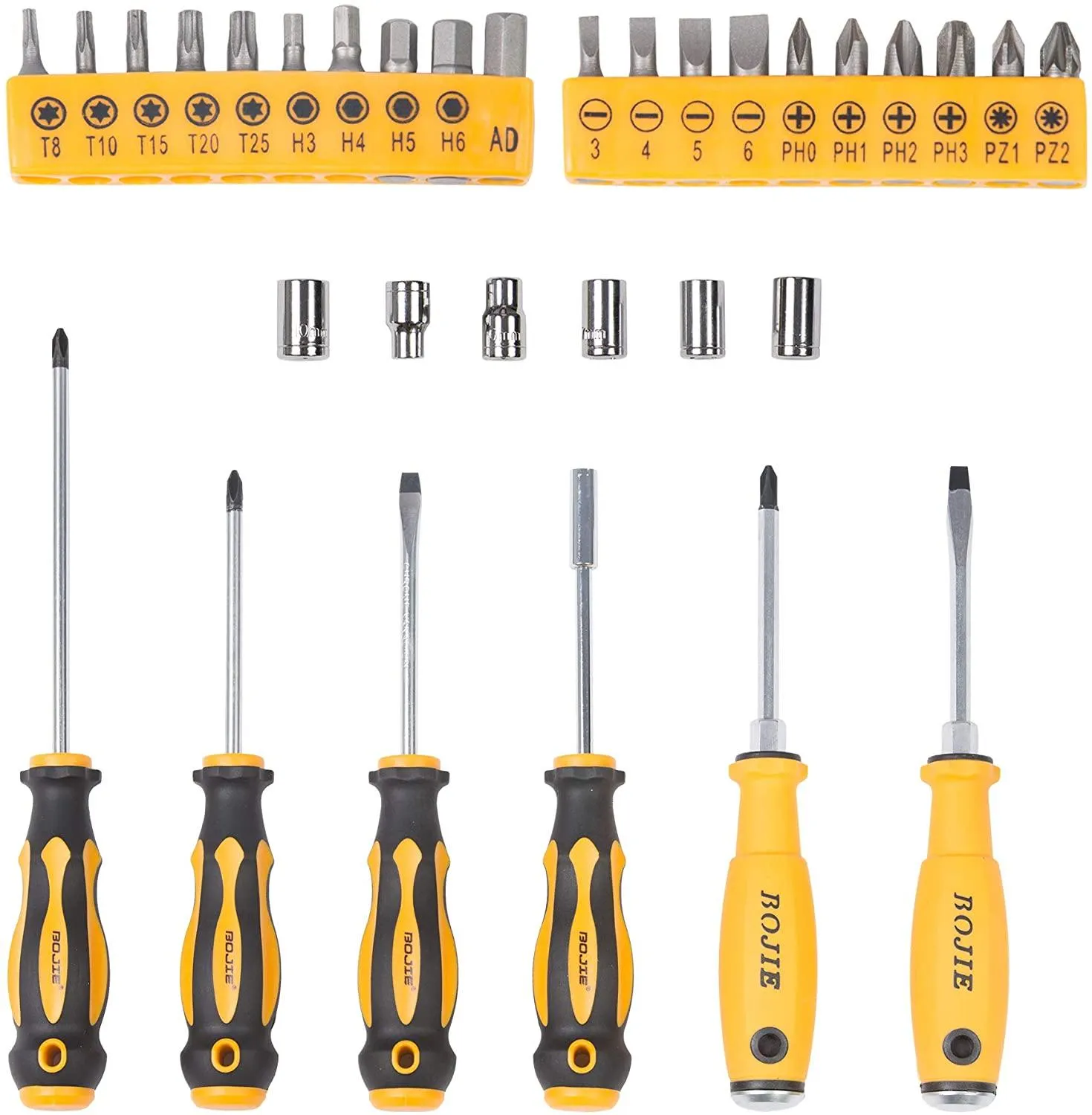 32-Piece Professional Screwdriver Set: Versatile Multi-Purpose Kit with Bits, Sockets, and Portable Box for Household Repairs and Extensions