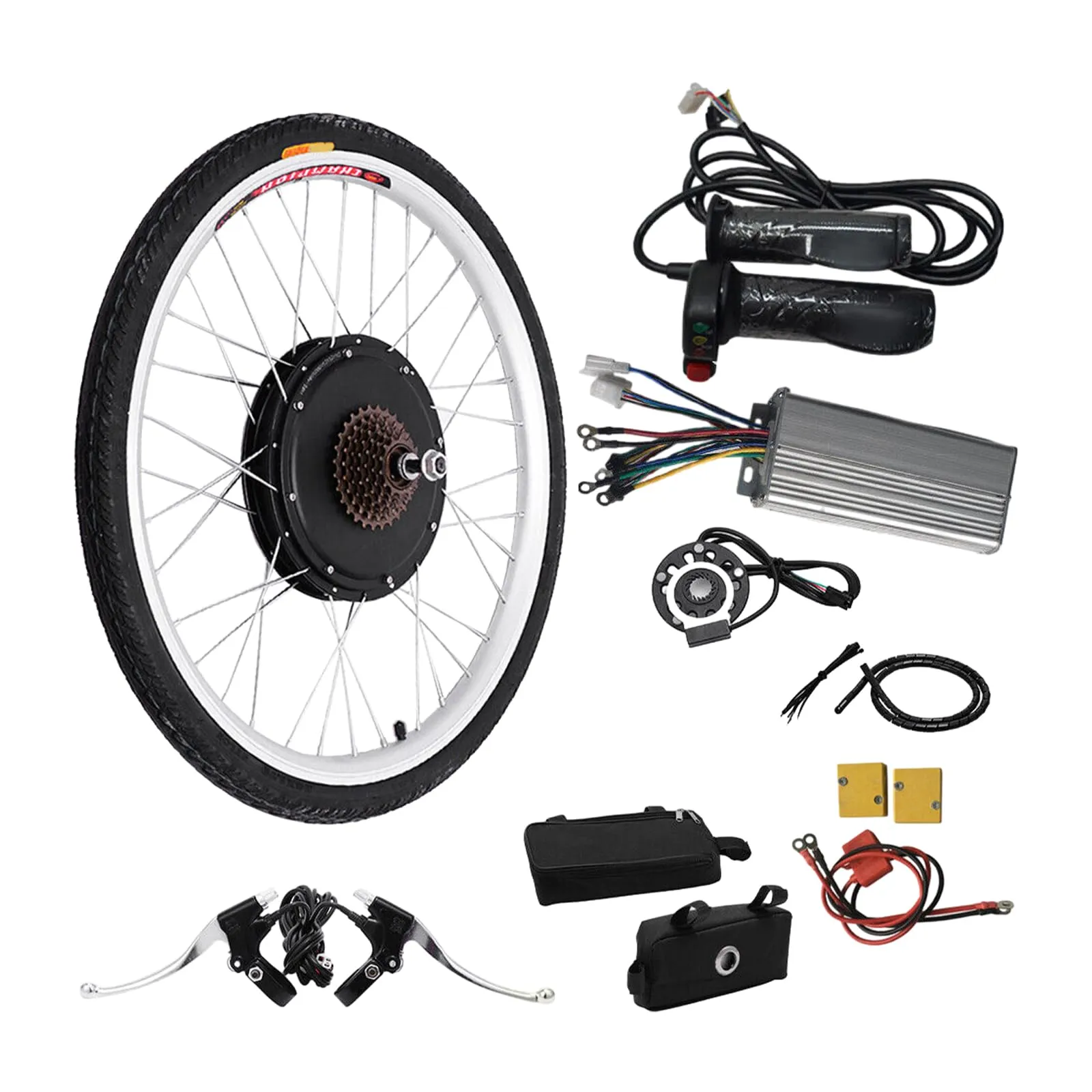 48V 1000W Electric Bicycle Conversion Kit, 26'' Rear Wheel Electric Bicycle Motor Conversion Kit, eBike Hub Motor Set, E-Bike Conversion kit with Intelligent Controller & PAS System