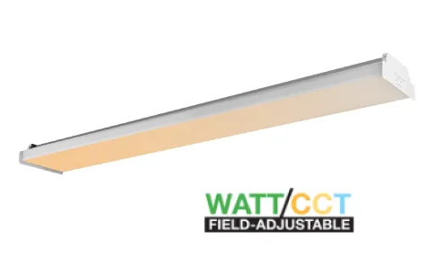 4ft LED Wraparound Shop Light Wattage Switchable (30w, 35w, 40w) 3CCT Switchable (3500K, 4000K, 5000K)