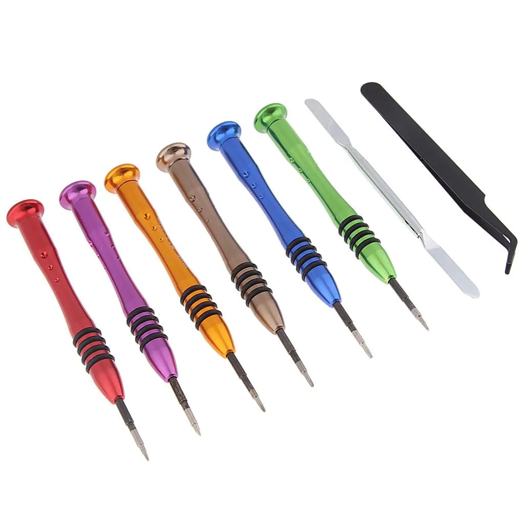 8pcs Precision Screwdriver Set with Crowbar & Tweezer