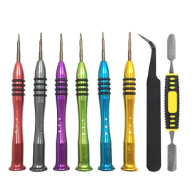 8pcs Precision Screwdriver Set with Crowbar & Tweezer