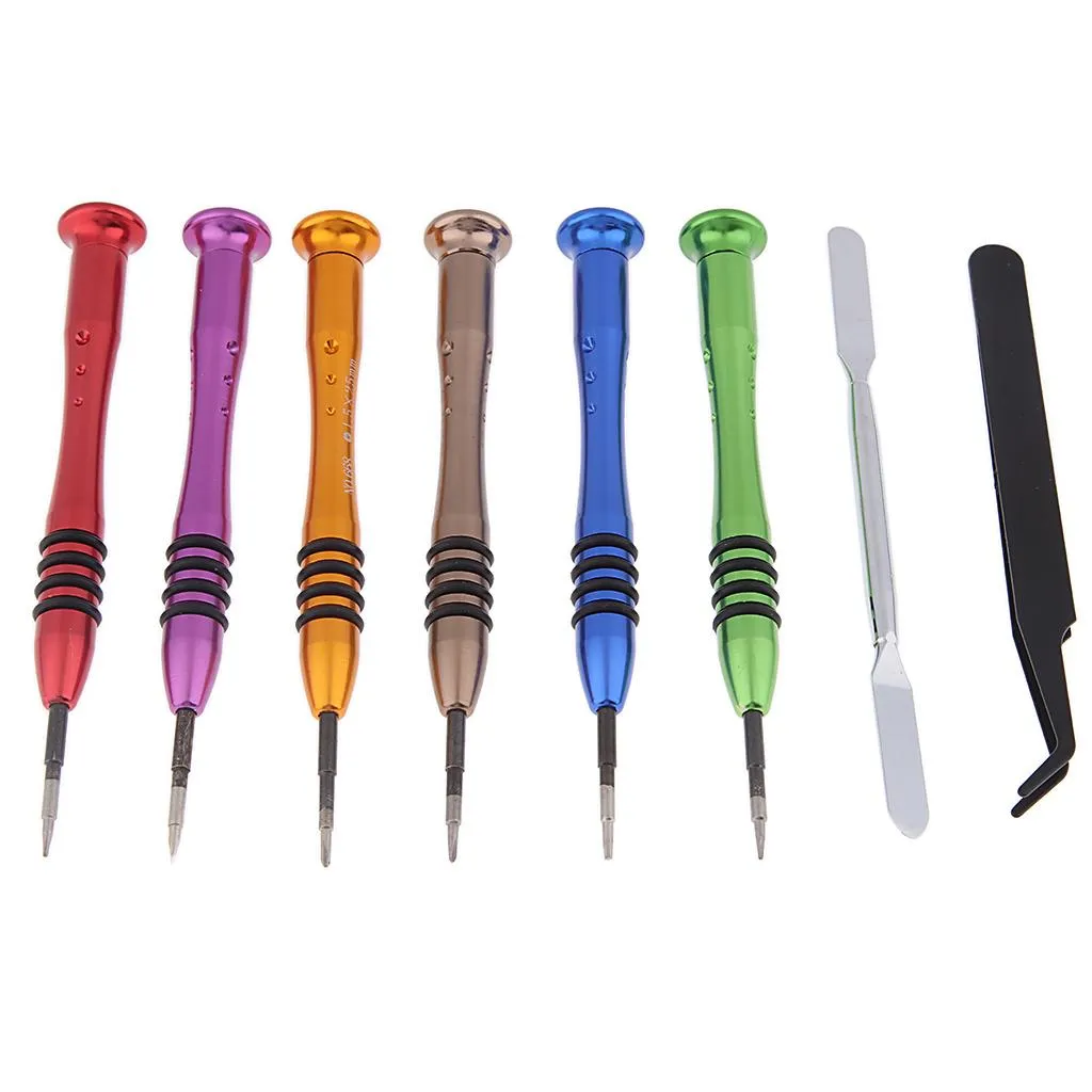 8pcs Precision Screwdriver Set with Crowbar & Tweezer