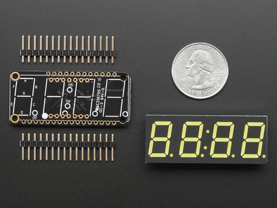 Adafruit 0.56" 4-Digit 7-Segment Display w/ FeatherWing - White