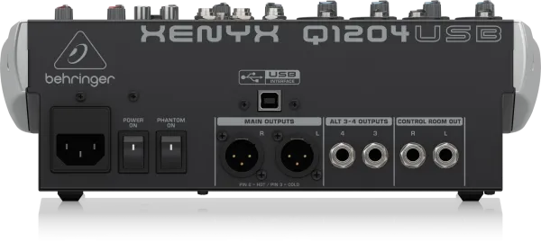 Behringer  XENYX Q1204USB Premium 12-Input 2/2-Bus Mixer with XENYX Mic Preamps and Compressors, Wireless Option and USB/Audio Interface - Each