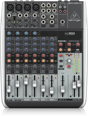 Behringer  XENYX Q1204USB Premium 12-Input 2/2-Bus Mixer with XENYX Mic Preamps and Compressors, Wireless Option and USB/Audio Interface - Each