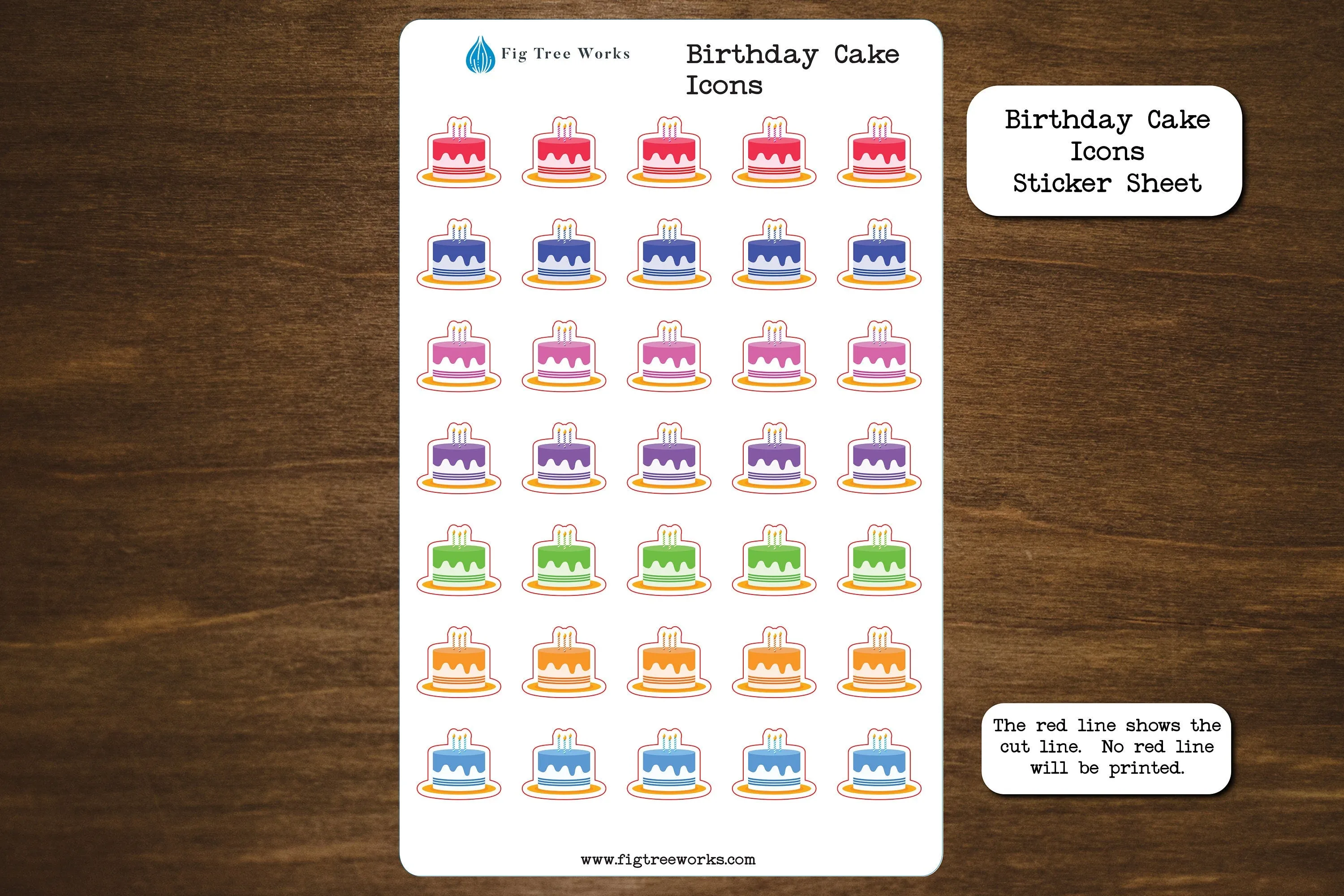 Birthday Cake Planner Stickers