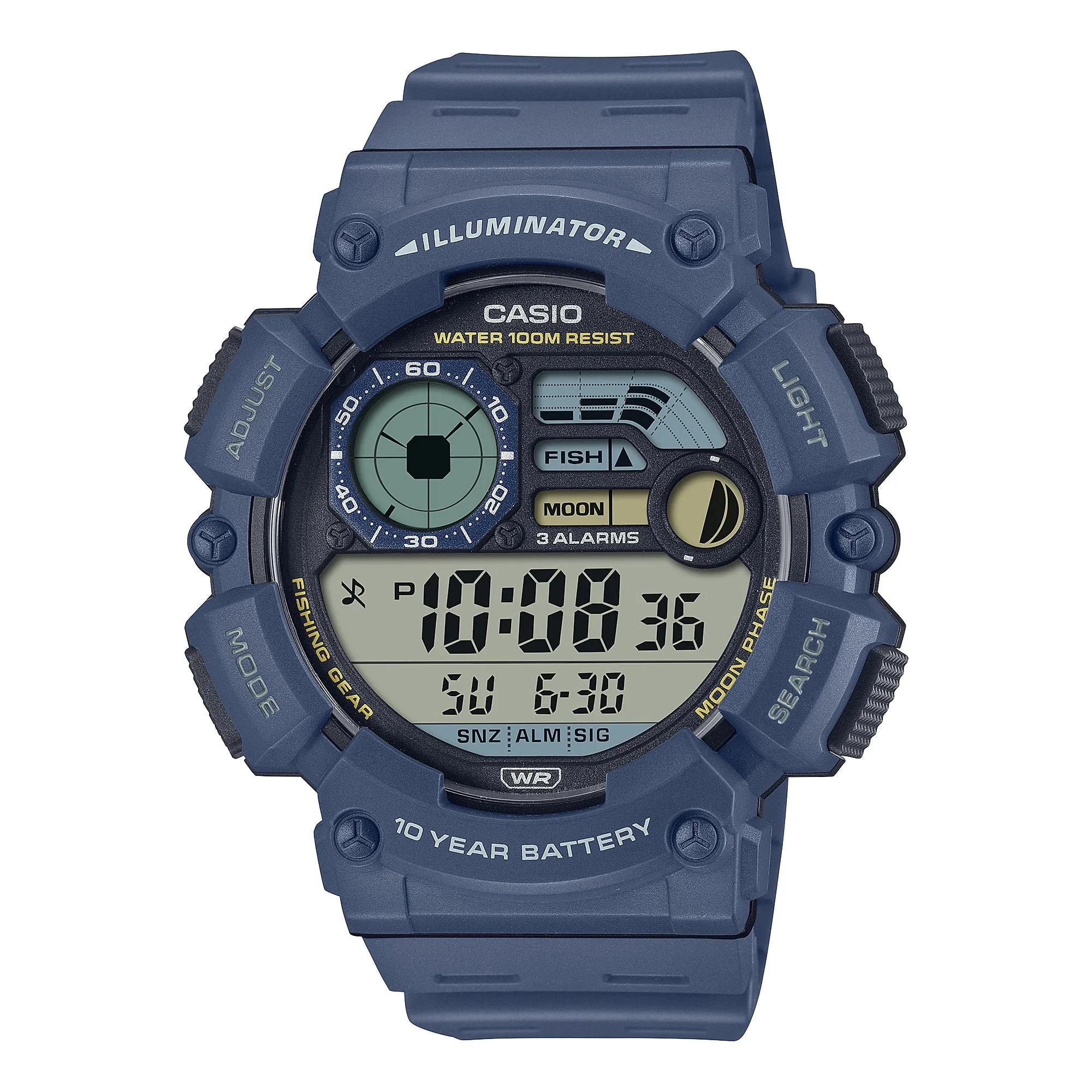 Casio Digital Dual Time Blue Resin Band Watch WS1500H-2A WS-1500H-2A