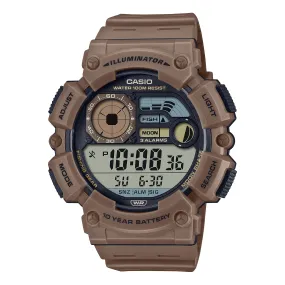 Casio Digital Dual Time Brown Resin Band Watch WS1500H-5A WS-1500H-5A