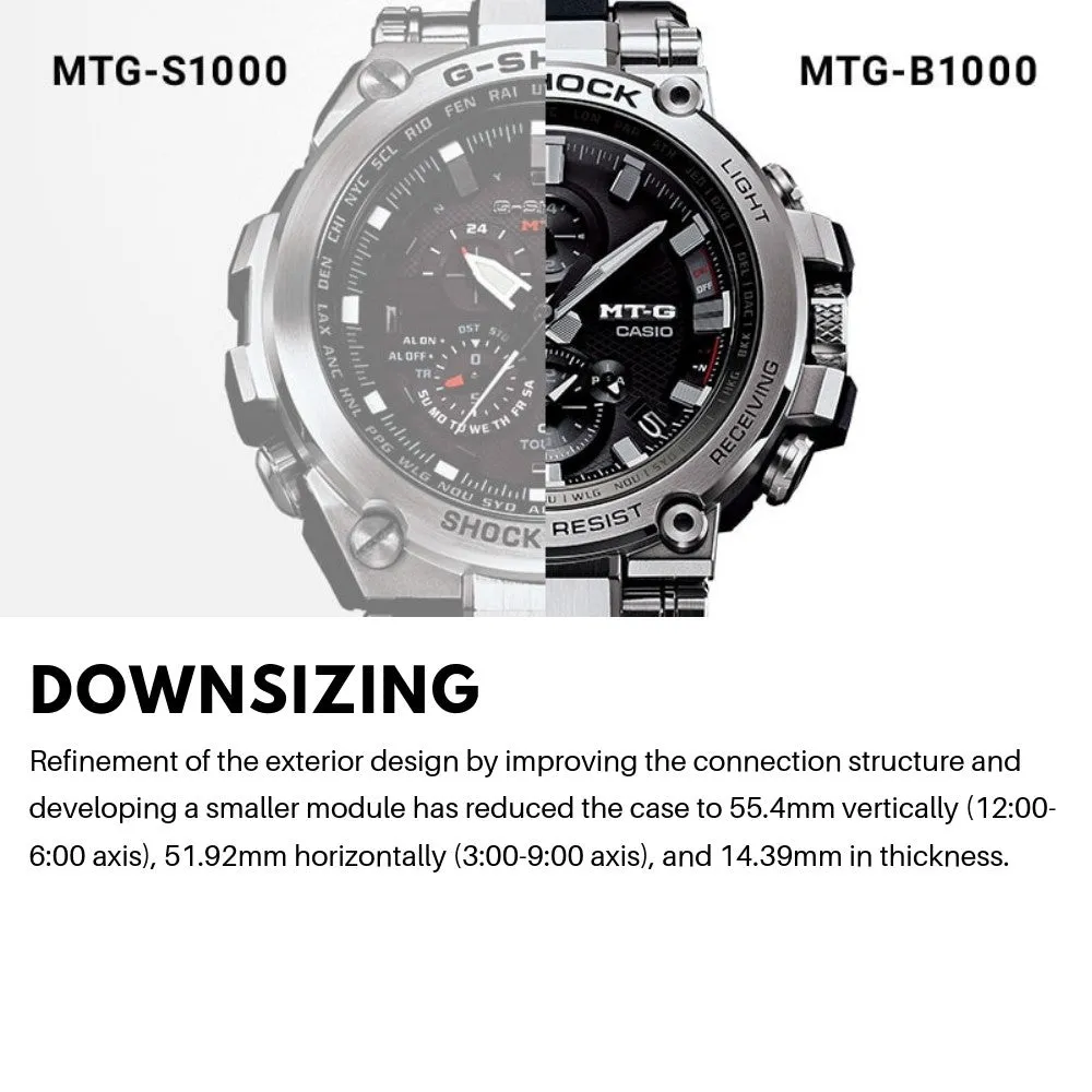 Casio G-SHOCK MT-G Bluetooth & Multiband 6 Solar Powered Stainless Steel Men's Watch - MTGB1000D-1A