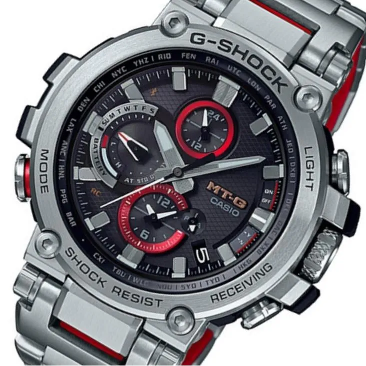 Casio G-SHOCK MT-G Bluetooth & Multiband 6 Solar Powered Stainless Steel Men's Watch - MTGB1000D-1A