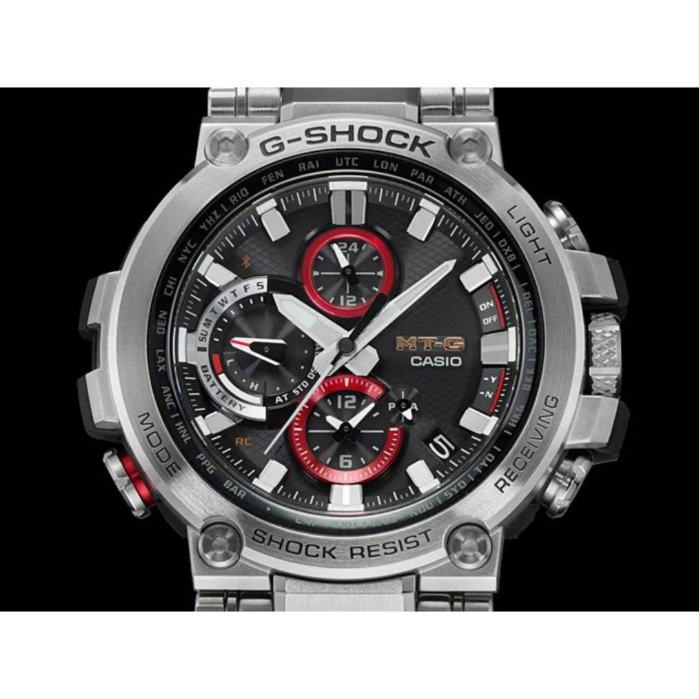 Casio G-SHOCK MT-G Bluetooth & Multiband 6 Solar Powered Stainless Steel Men's Watch - MTGB1000D-1A