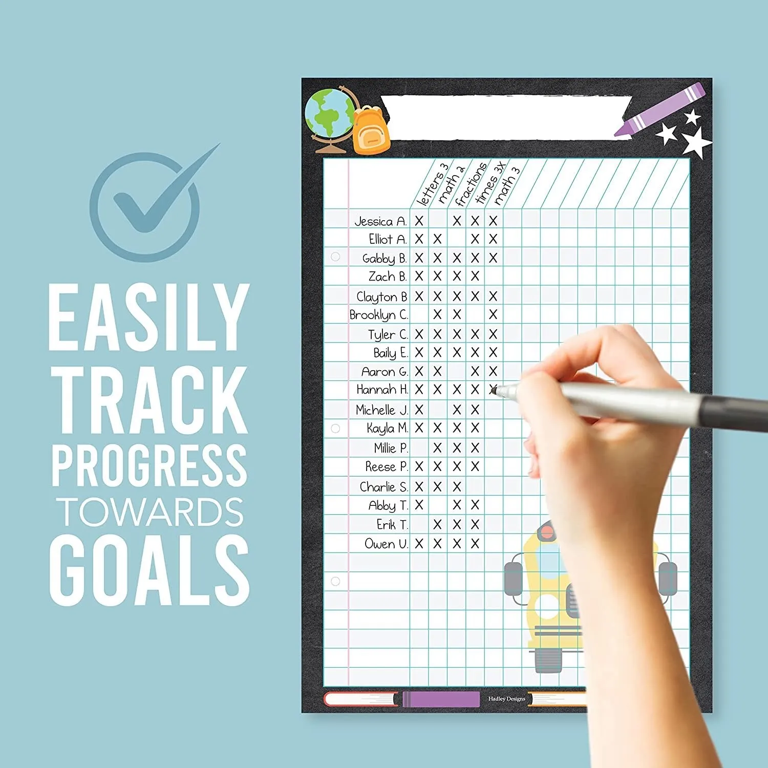 Colorful Homework Trackers