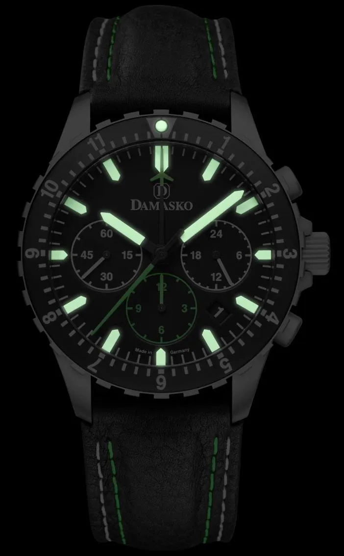 DAM Watch DC86 Green Leather Pin