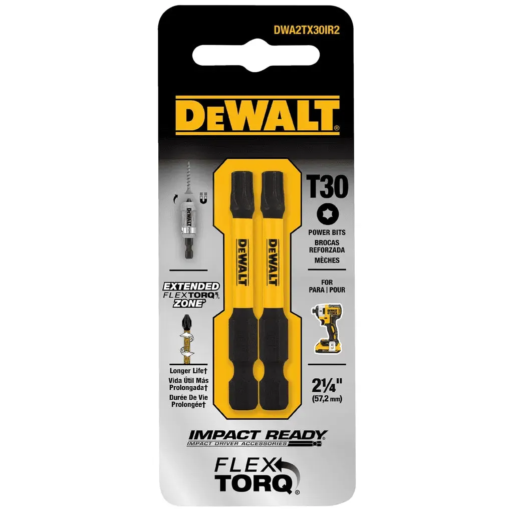 DeWalt FlexTorq‚® 2" T30 Impact Ready Screwdriving Bit - 2/Pack