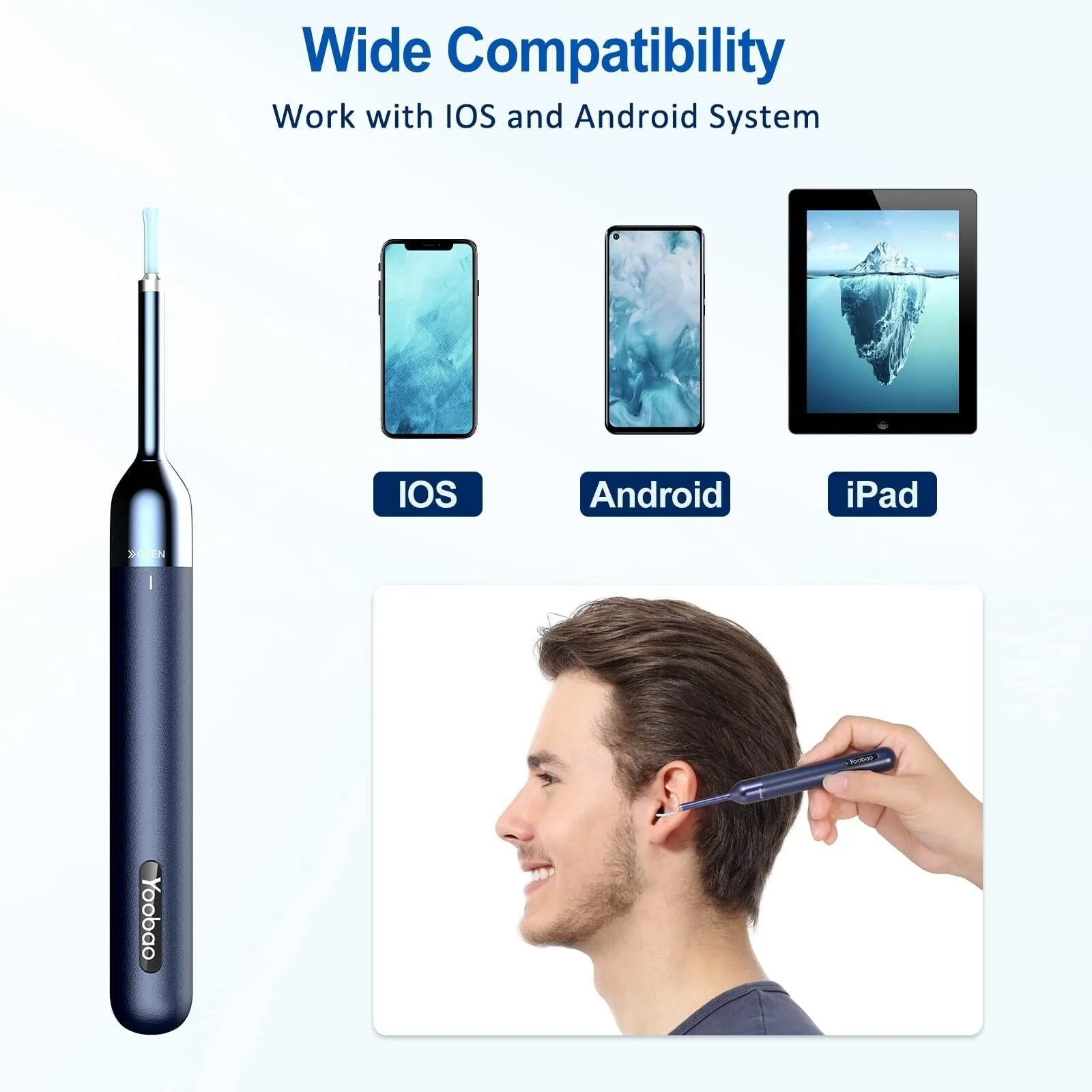 Ear Cleaner Camera - 1080P HD Wireless Otoscope Kit with 15 Ear Spoons