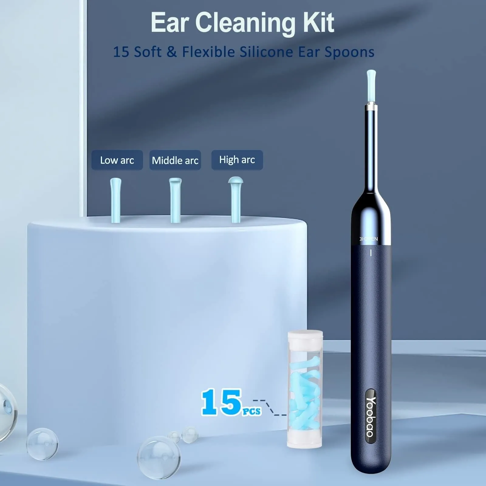 Ear Cleaner Camera - 1080P HD Wireless Otoscope Kit with 15 Ear Spoons