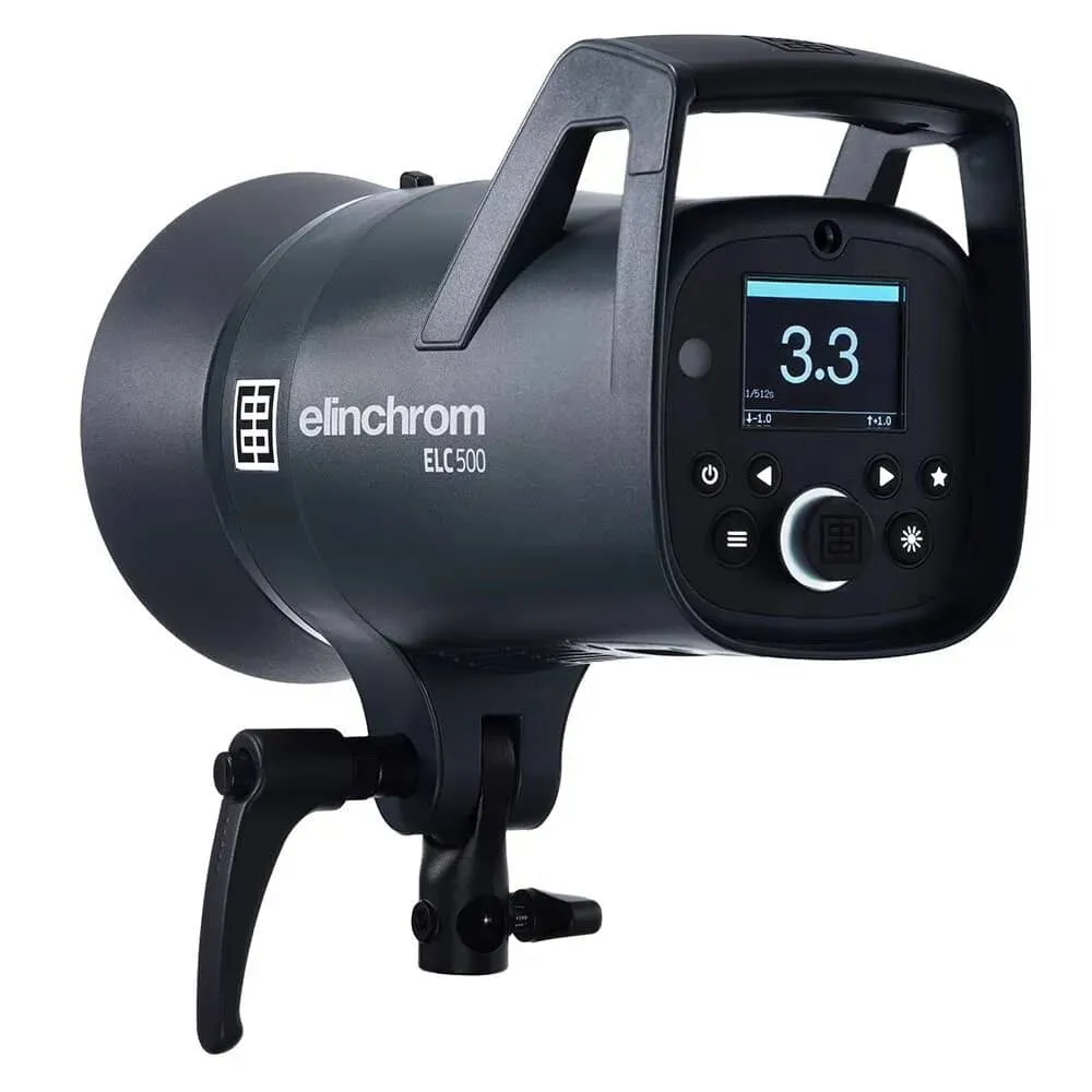 ELINCHROM ELC 500/500 STUDIO FLASH SET INC B/DISH (NO TRANSMITTER INCLUDED)