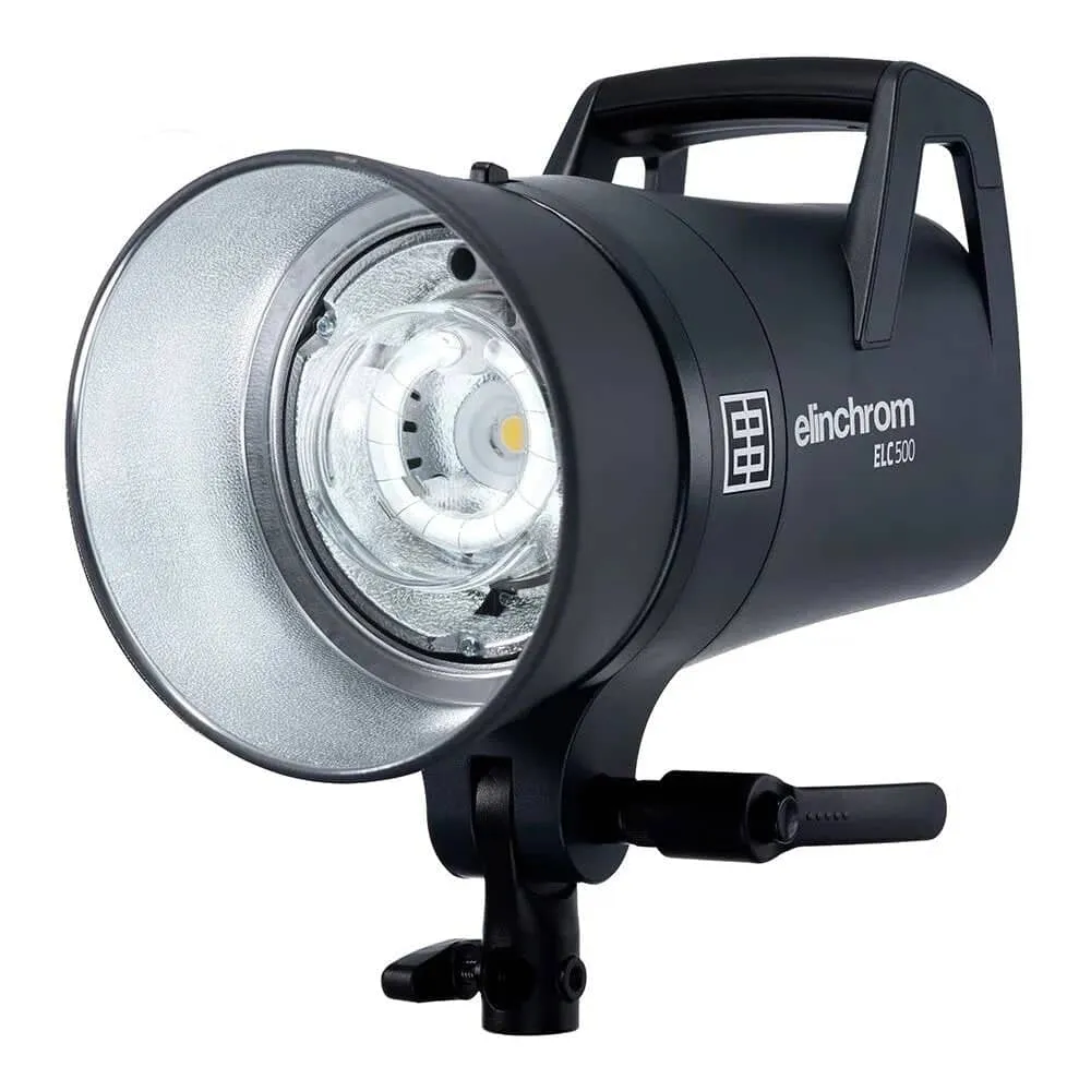 ELINCHROM ELC 500/500 STUDIO FLASH SET INC B/DISH (NO TRANSMITTER INCLUDED)