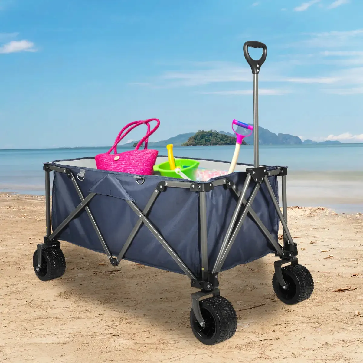 Extra Large Collapsible Beach Wagon with big wheels