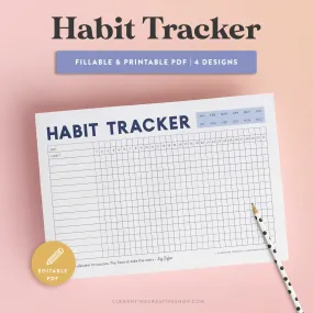 Fillable Habit Tracker Templates - Original Design {Printable PDF}