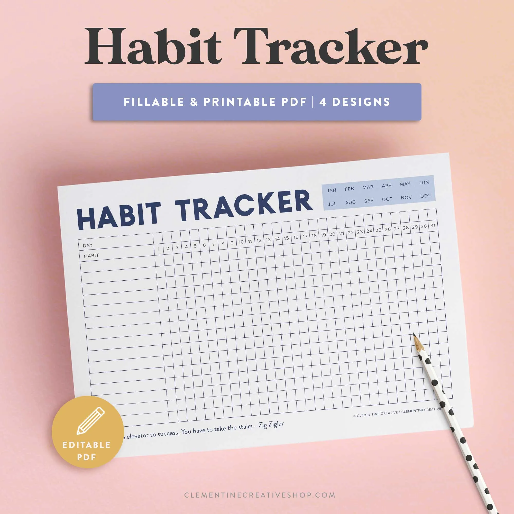 Fillable Habit Tracker Templates - Original Design {Printable PDF}