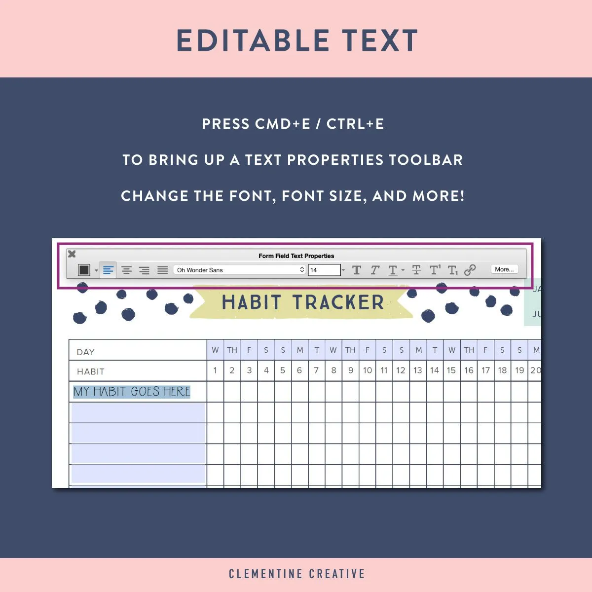 Fillable Habit Tracker Templates - Original Design {Printable PDF}