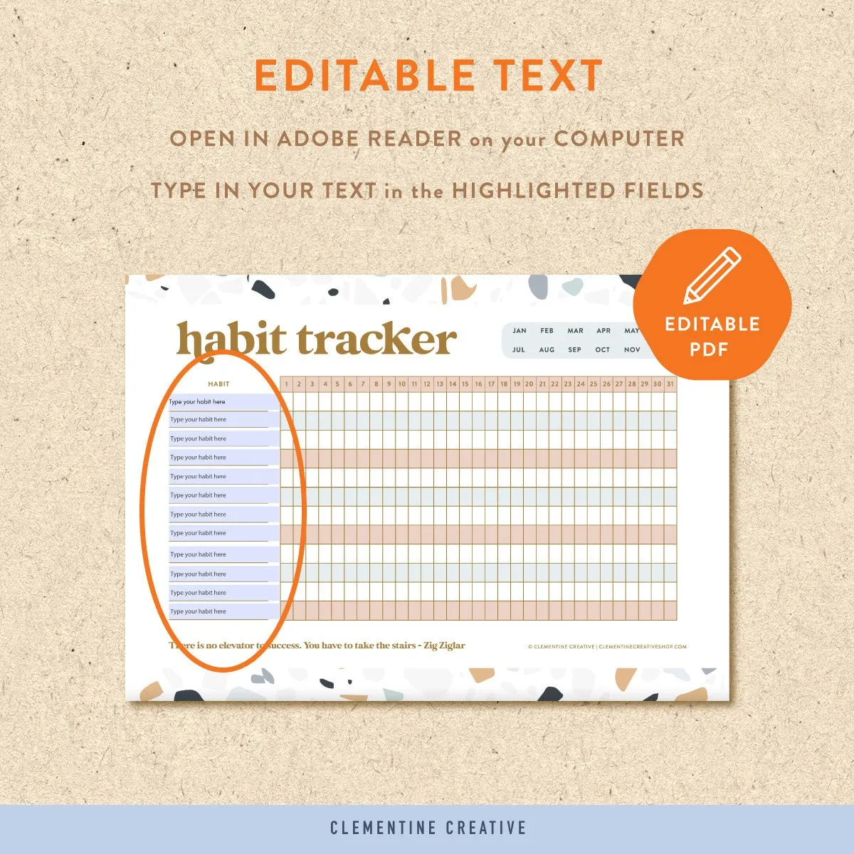 Fillable Habit Tracker Templates {Printable PDF}