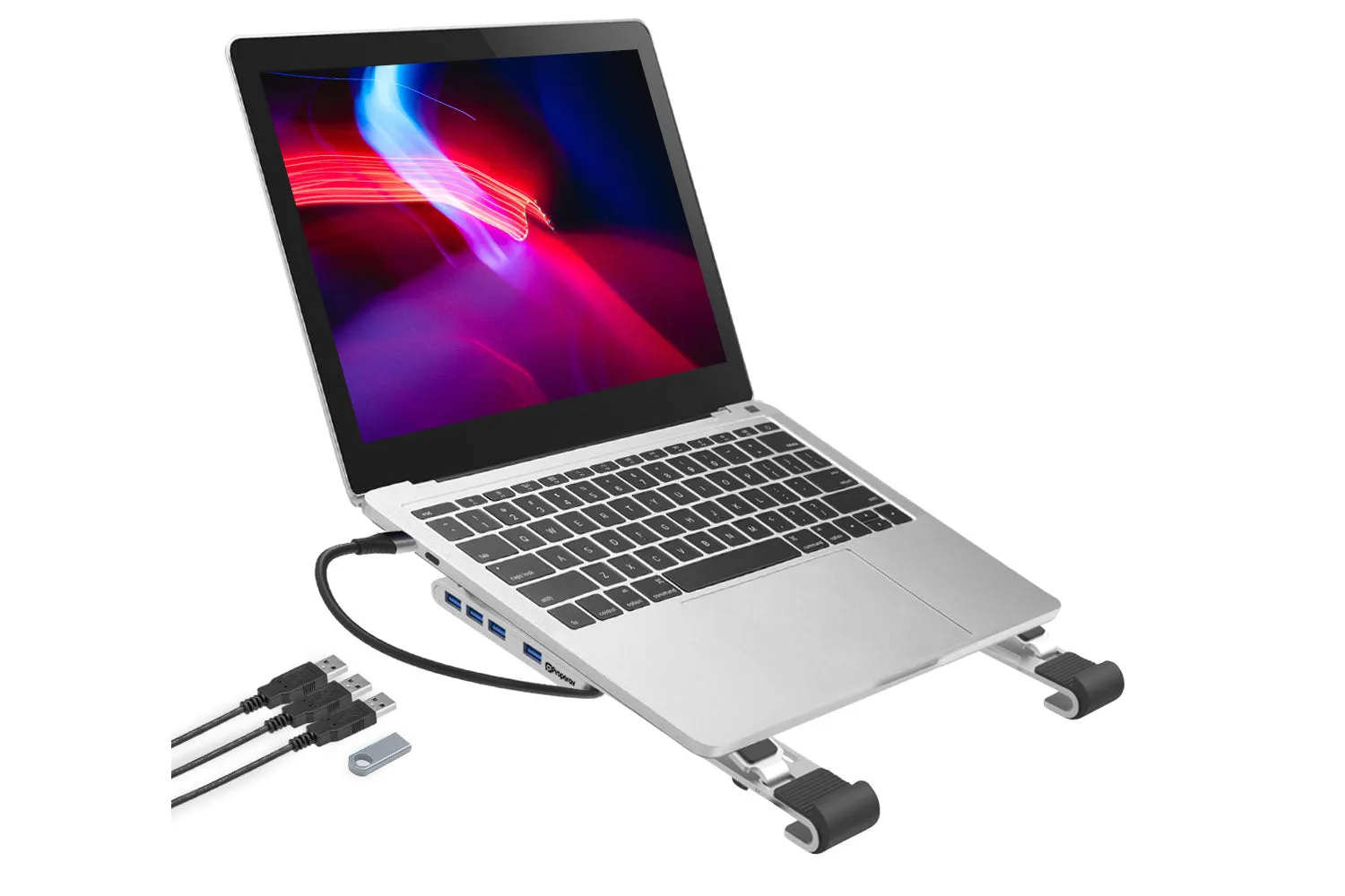 Folding Laptop Stand with 100W PD USB-C / USB-A Charging Hub