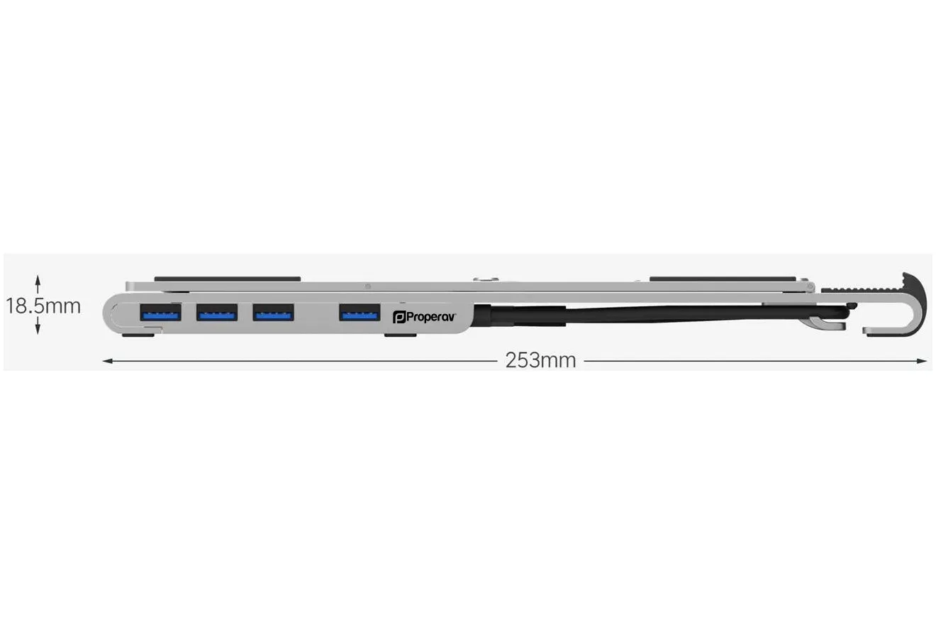 Folding Laptop Stand with 100W PD USB-C / USB-A Charging Hub