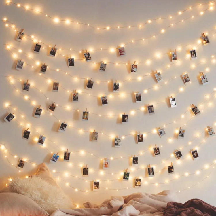 Hanging Photo Clips Fairy String Lights