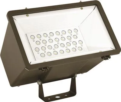 Hubbell Lighting Led Miniliter Floodlight Yoke Mount 250 Watts 5000K Wide Beam Spread 120-277 Volts Bronze