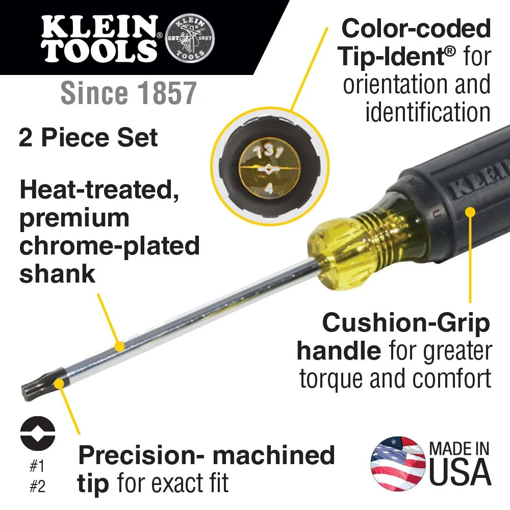 Klein 32378 Screwdriver Set, Combination Tip, 2-Piece