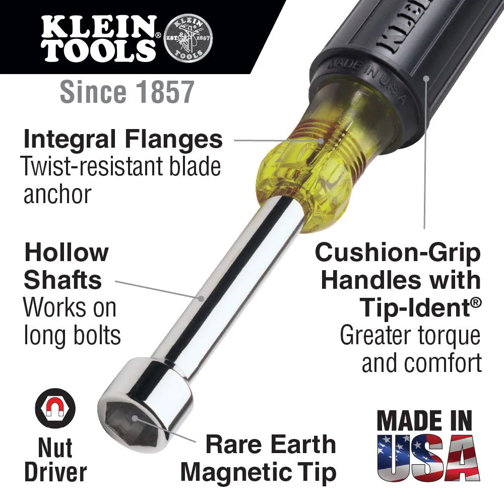 Klein 646M Magnetic Nut Driver Set, 6" Shafts, 2-Piece