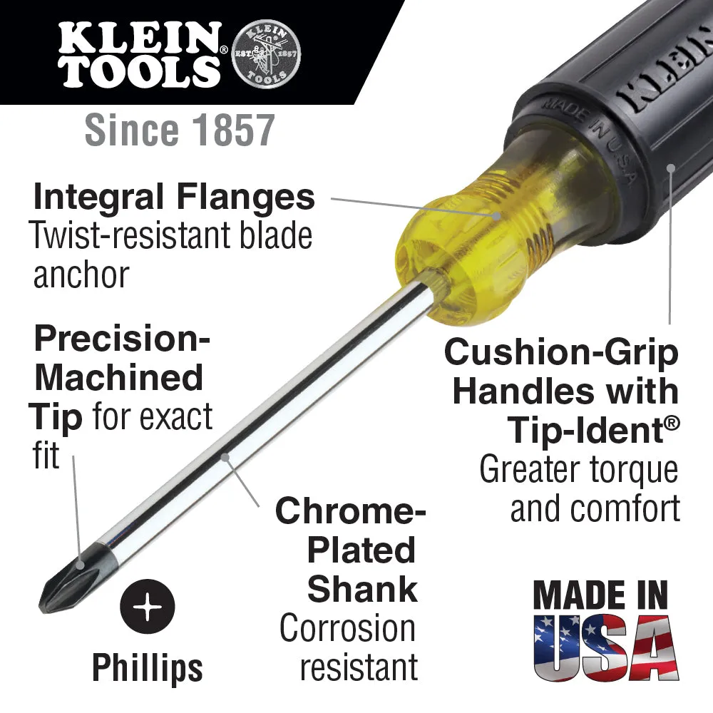 Klein Tools 604-3 #0 Phillips Mini Screwdriver, 3", Cushion Grip