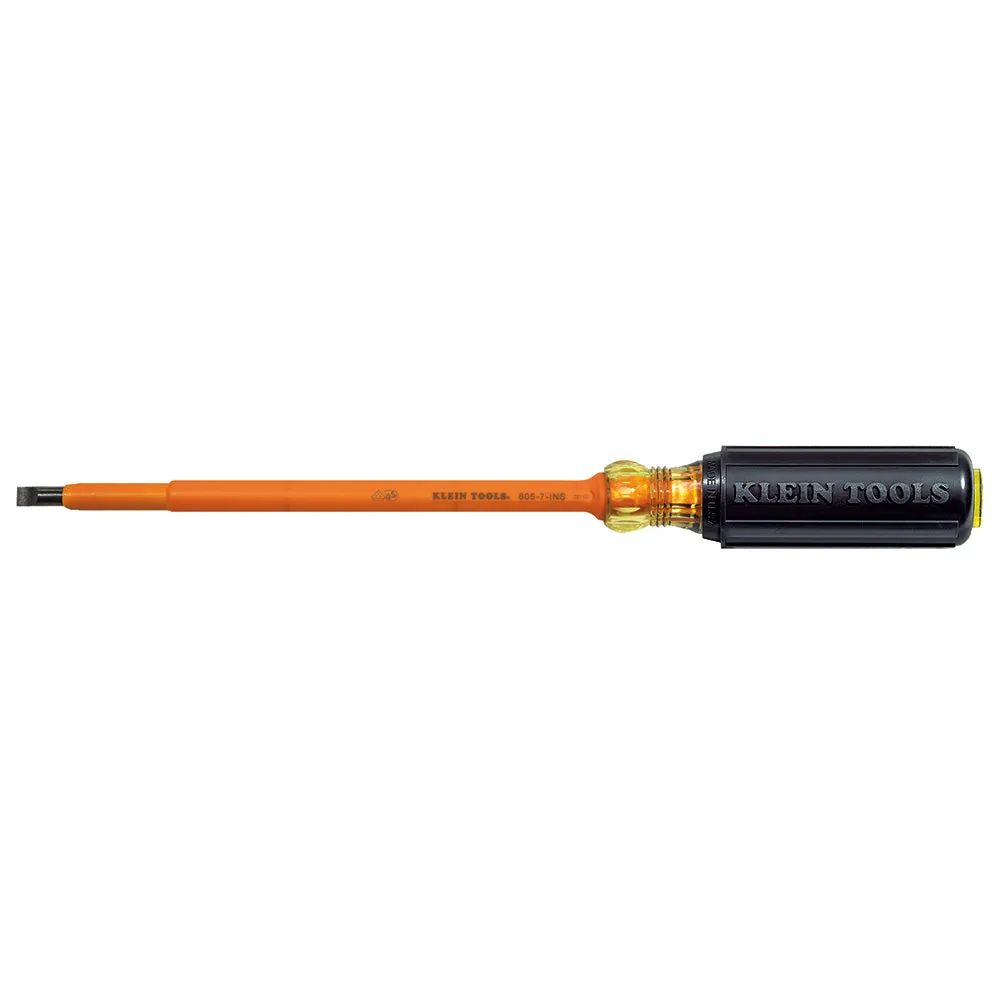 Klein Tools 605-7-INS Insulated 1/4" Cabinet Tip Screwdriver, 7"