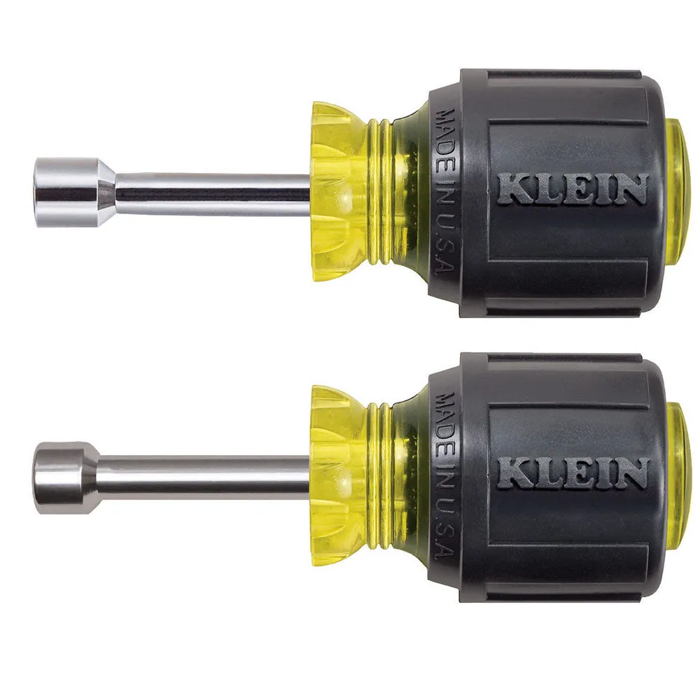 Klein Tools 610M Magnetic Stubby Nut Driver Set 1-1/2" Shafts  2-Piece