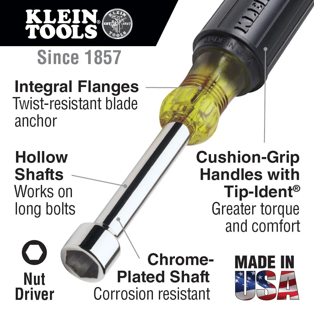 Klein Tools 630-1/2 1/2" Nut Driver, 3" Shaft, Cushion-Grip