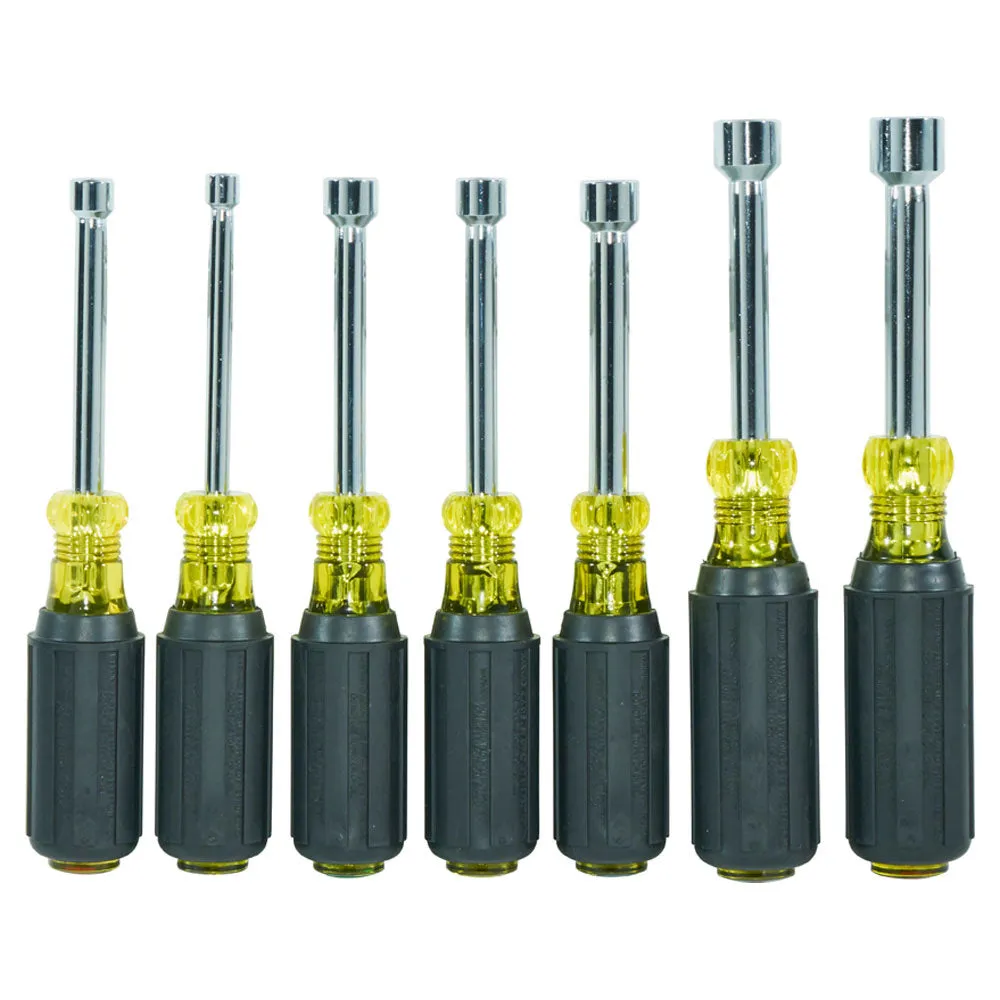 Klein Tools 631M Magnetic Nut Driver Set 3" Shaft, 7 Piece