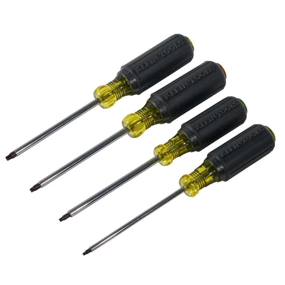 Klein Tools 85664 Screwdriver Set, Square Recess, 4-Piece