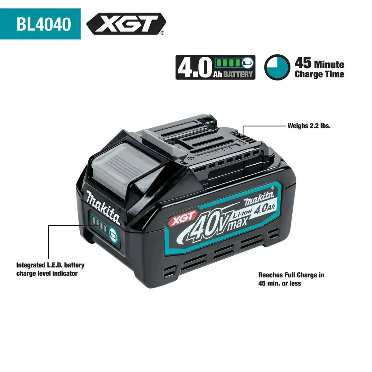 Makita 40V max XGT 4.0Ah Battery