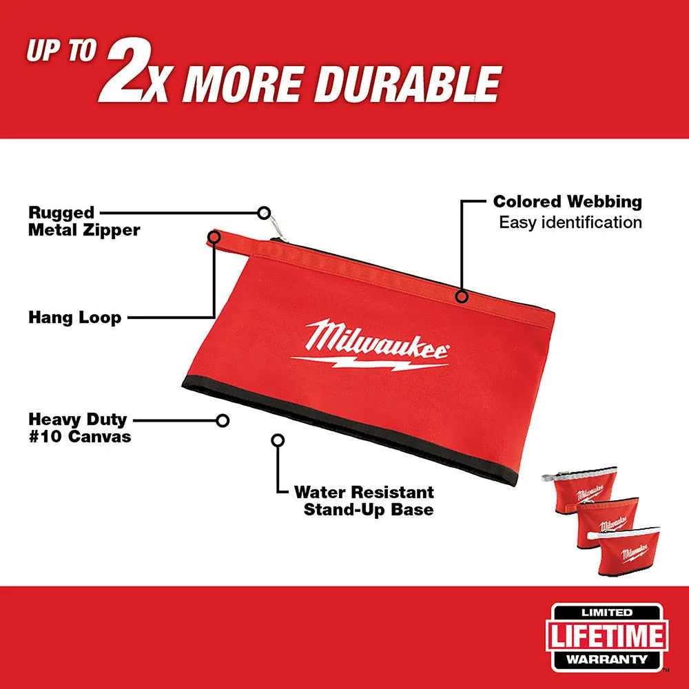 Milwaukee 48-22-8193 3 PK Colored Zippered Pouches