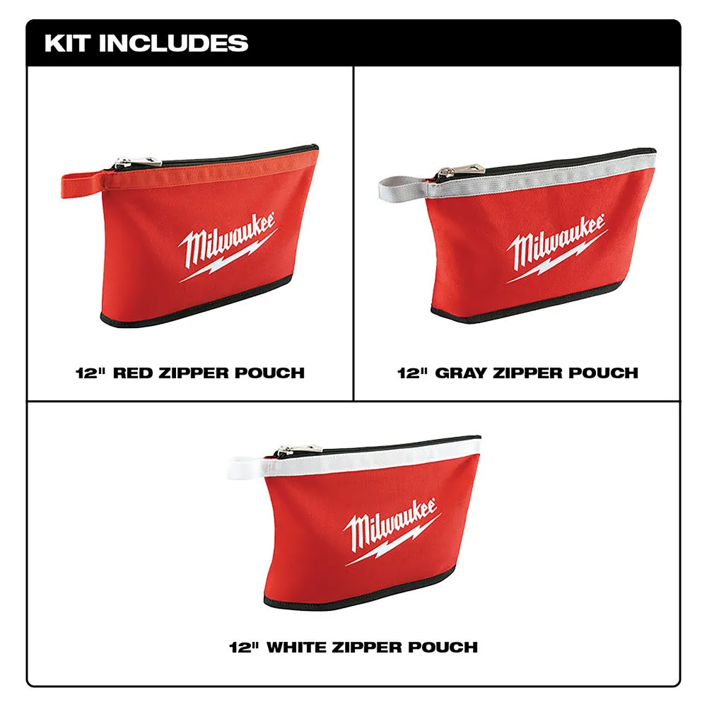 Milwaukee 48-22-8193 3 PK Colored Zippered Pouches