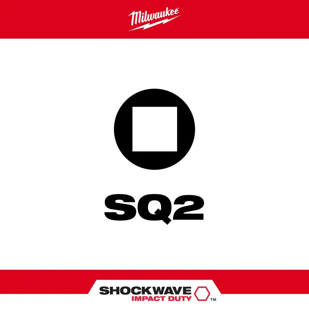 Milwaukee 48-32-4195 SHOCKWAVE™ 3-1/2 in. Impact Square Recess #2 Power Bits (25 Pack)