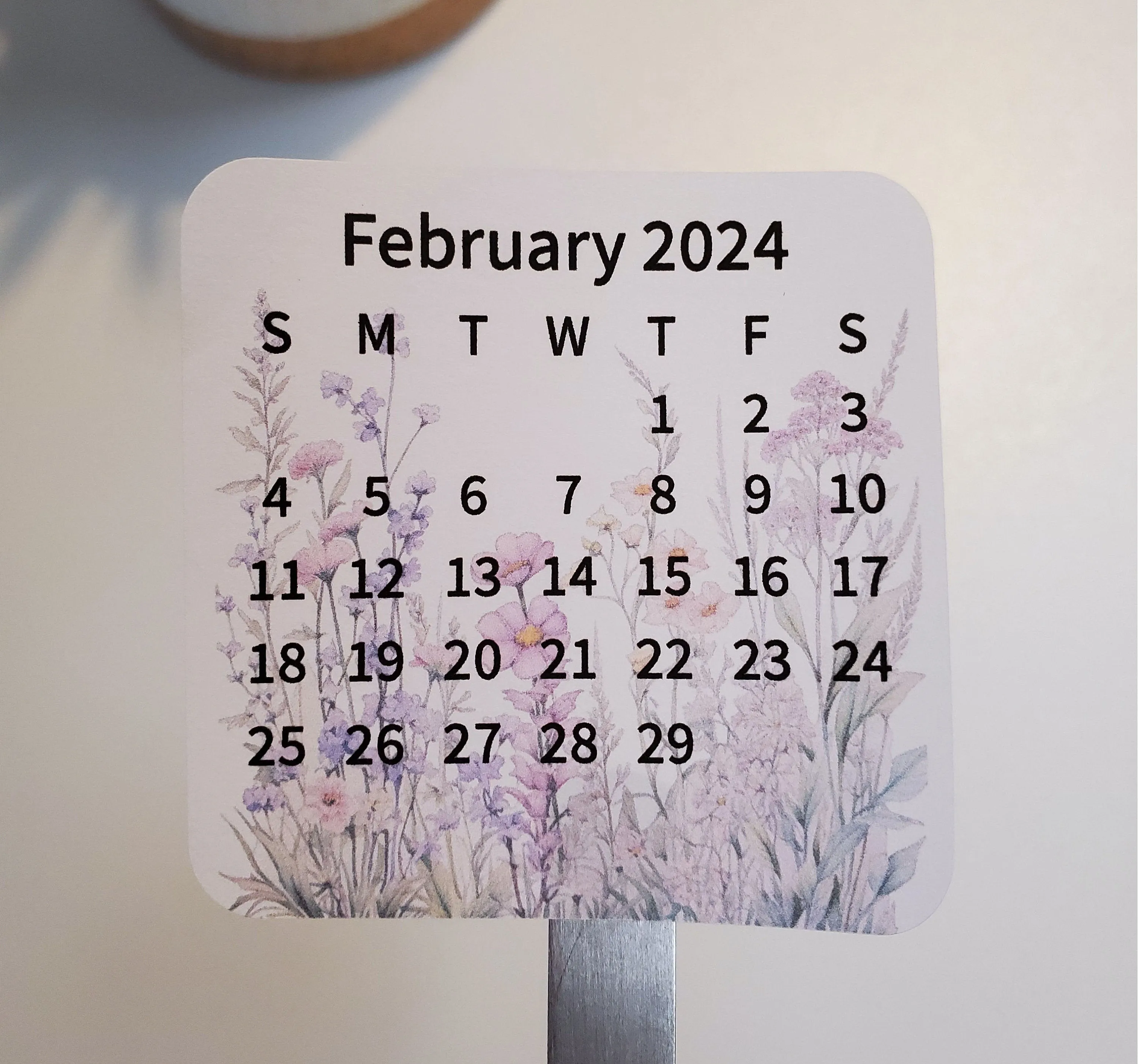 Mini Calendar Stickers with Flowers - Style B