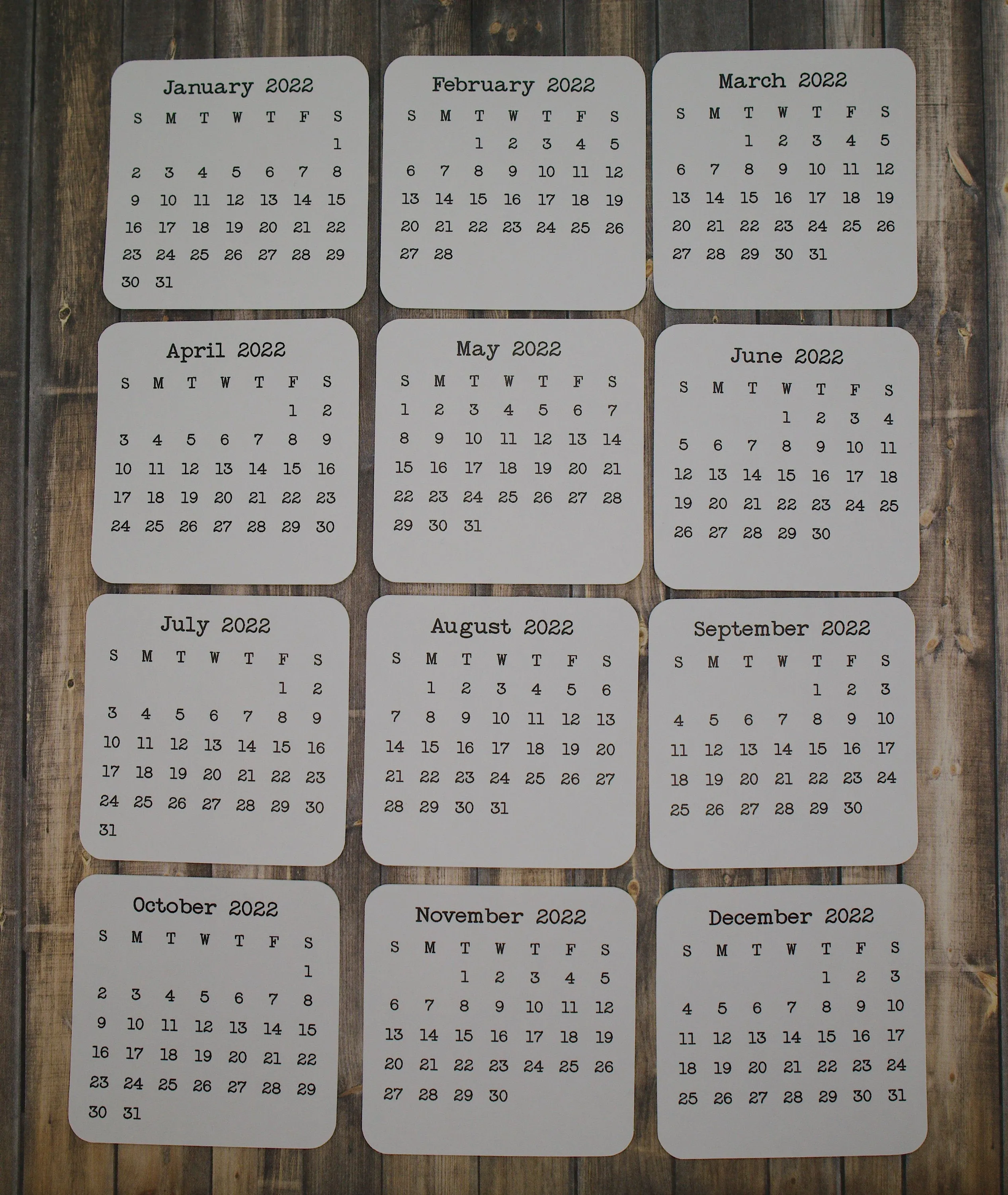 Mini Calendar Stickers