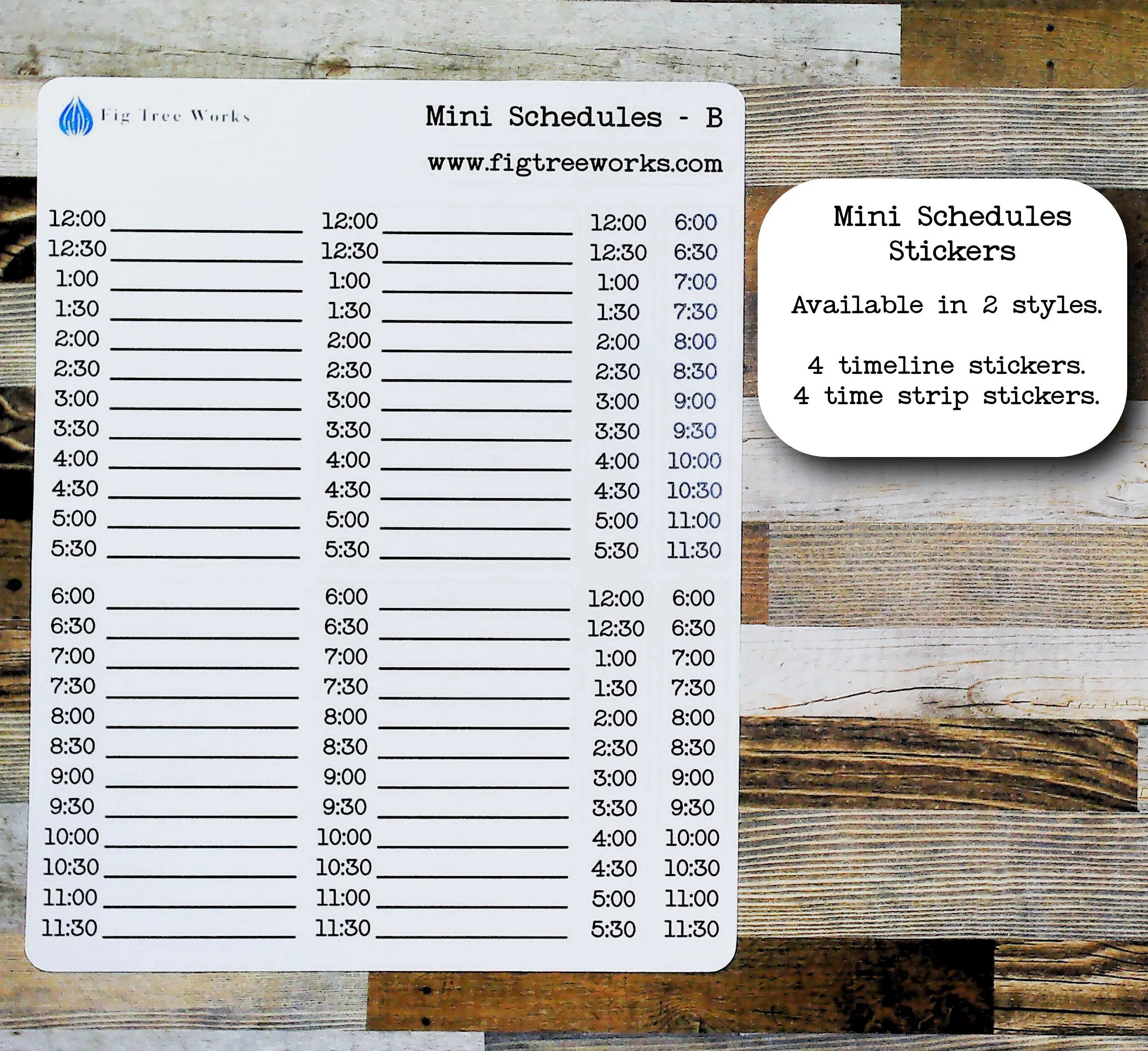 Mini Schedules Planner Stickers | Vertical Schedule | Planner and Journal Stickers | Matte Finish | Style B