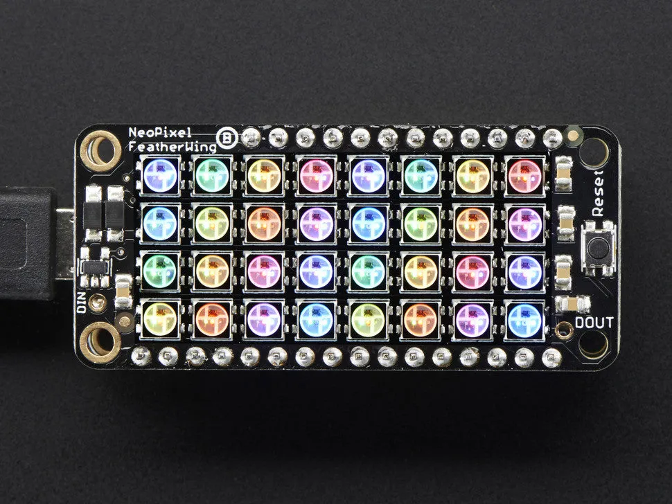 NeoPixel FeatherWing - 4x8 RGB LED Add-on For All Feather Boards